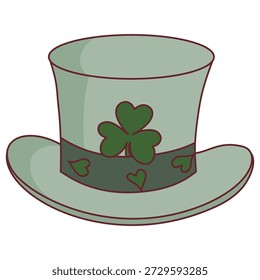 Sombrero de copa de duende decorado con un gráfico de banda de trébol de trébol de trébol