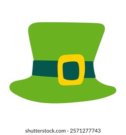 A leprechaun top hat. St. Patrick's Day. Flat vector design. illustration on white background.