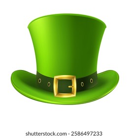 Leprechaun Top Hat. St. Patricks Day decoration for greeting card. Irish tradition symbol. Vector illustration EPS 10