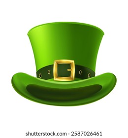 Leprechaun Top Hat. St. Patricks Day decoration for greeting card. Irish tradition symbol. Vector illustration EPS 10