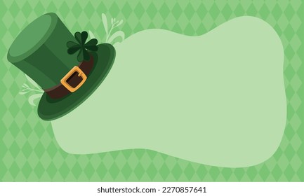 leprechaun tophat with clover in frame icon