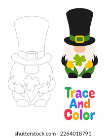 Leprechaun tracing worksheet for kids