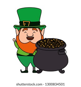 leprechaun with treasure cauldron saint patrick