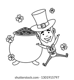 leprechaun with treasure cauldron saint patrick