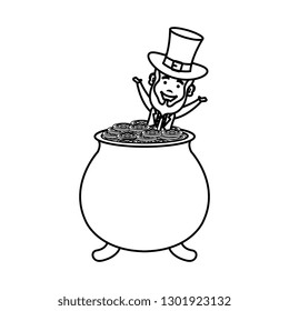 leprechaun with treasure cauldron saint patrick