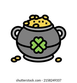 leprechaun treasure color icon vector. leprechaun treasure sign. isolated symbol illustration