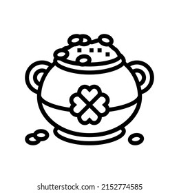 leprechaun treasure line icon vector. leprechaun treasure sign. isolated contour symbol black illustration