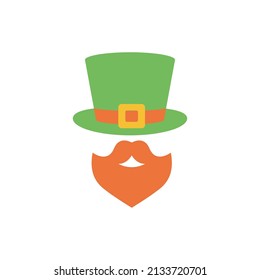 Leprechaun Vector Flat Icon Design illustration. St Patrick's Day Symbol on White background EPS 10 File