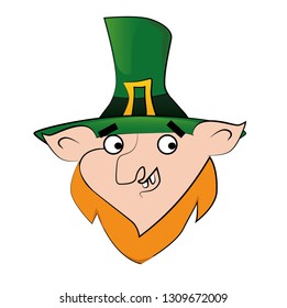 Leprechaun vector icon for logo or badge.