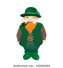 leprechaun vector illustration. Character for St.Patric's Day banners and invitations