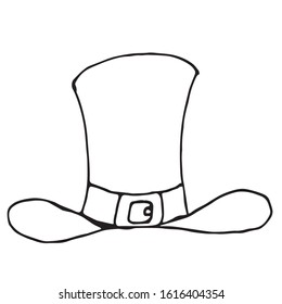 Leprechaun vector illustration of the hat for saint patrick's day celebration. Symbol and design for clothes.