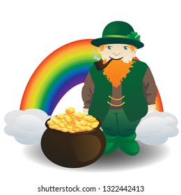 leprechaun vector illustration.  St.Patric's Day banner
