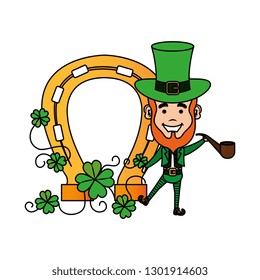 leprechaun withhorseshoe saint patrick character