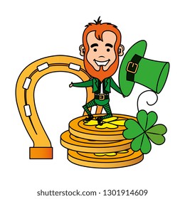 leprechaun withhorseshoe saint patrick character