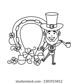 leprechaun withhorseshoe saint patrick character