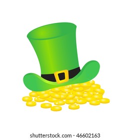 Leprechauns hat and gold coins.