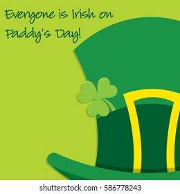 Leprechaun's hat St Patrick's Day card in vector format.