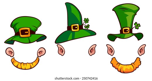 Sombreros de Leprechauns sobre fondo blanco