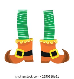 Leprechaun's legs on white background