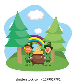 leprechauns with pot of gold