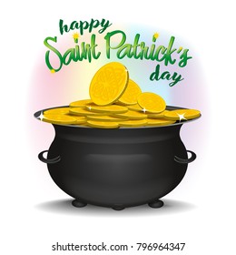 Leprechaun's pot with gold coins
