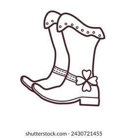 The leprechaun's shoes with clover leaf. 