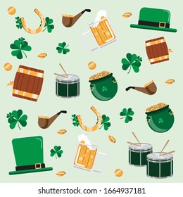 the leprechaun's treasure pattern. illustration vector