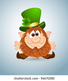 Leprechaun-St. Patrick's Day Cartoon Vector Illustration