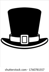 Sombrero Lepricon - símbolo vectorial en blanco y negro para logotipo o pictograma. Celinder afilado - silueta de identidad corporativa, un símbolo de Irlanda y el Día de San Patricio.