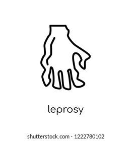 Leprosy icon. Trendy modern flat linear vector Leprosy icon on white background from thin line Diseases collection, editable outline stroke vector illustration