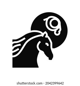 leptospirosis horse glyph icon vector. leptospirosis horse sign. isolated contour symbol black illustration