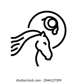 leptospirosis horse line icon vector. leptospirosis horse sign. isolated contour symbol black illustration