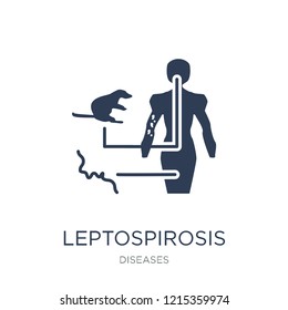 Leptospirosis icon. Trendy flat vector Leptospirosis icon on white background from Diseases collection, vector illustration can be use for web and mobile, eps10