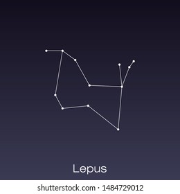 Lepus constellation as it can be seen by the naked eye.