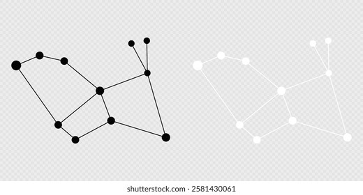 Lepus constellation map set. Vector illustration.