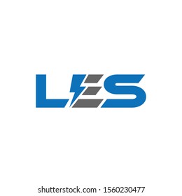 LES electrical power logo design with blue and gray.