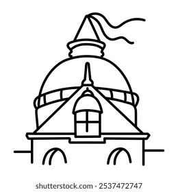 Les invalides icon in drawing style 

