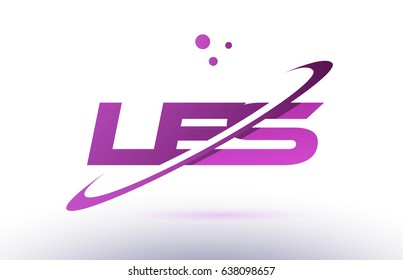 les l e s  alphabet letter logo combination purple pink creative text dots company vector icon design template