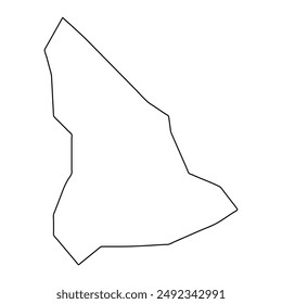 Les Mamelles district map, administrative division of Seychelles. Vector illustration.