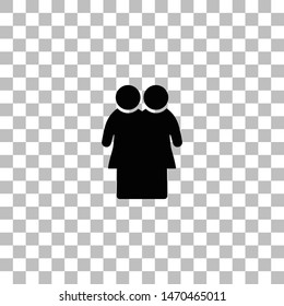 Lesbian. Black flat icon on a transparent background. Pictogram for your project