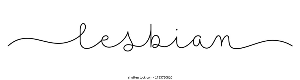LESBIAN-Banner mit schwarzem Vektor für Monoline-Kalligraphie mit Swaps