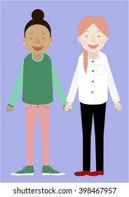 lesbian couple holding hands