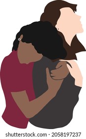 Lesbian couple hugging vector. LGBT pride