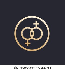 lesbian couple icon in circle