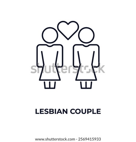 lesbian couple outline icon. Linear vector from people concept. Thin line lesbian couple icon isolated on white background