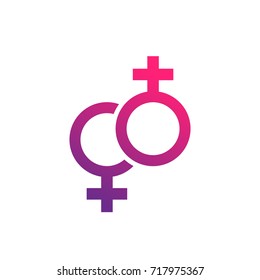 lesbian couple vector icon