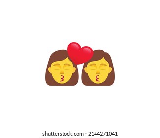 Lesbian couple Vector Isolated Character. Lesbian couple Icon