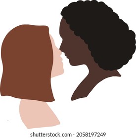 Lesbian couple vector. LGBT pride