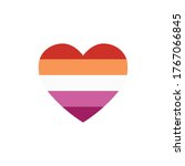 lesbian flag heart, LGBTQ community flag, vector illustration
