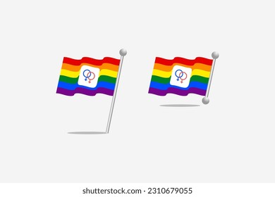 Lesbian flag pride of LGBTQ  rainbow logo design icon vector suistable for Pride Day and Month symbolism